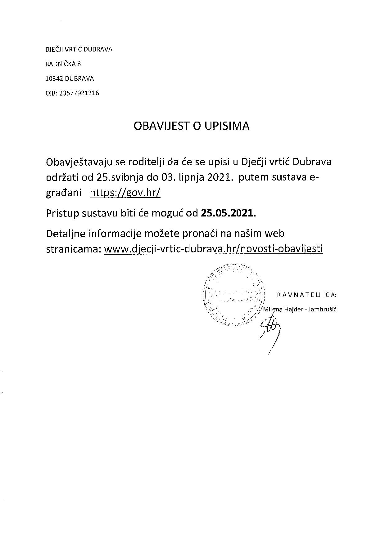 OBAVIJEST page 001