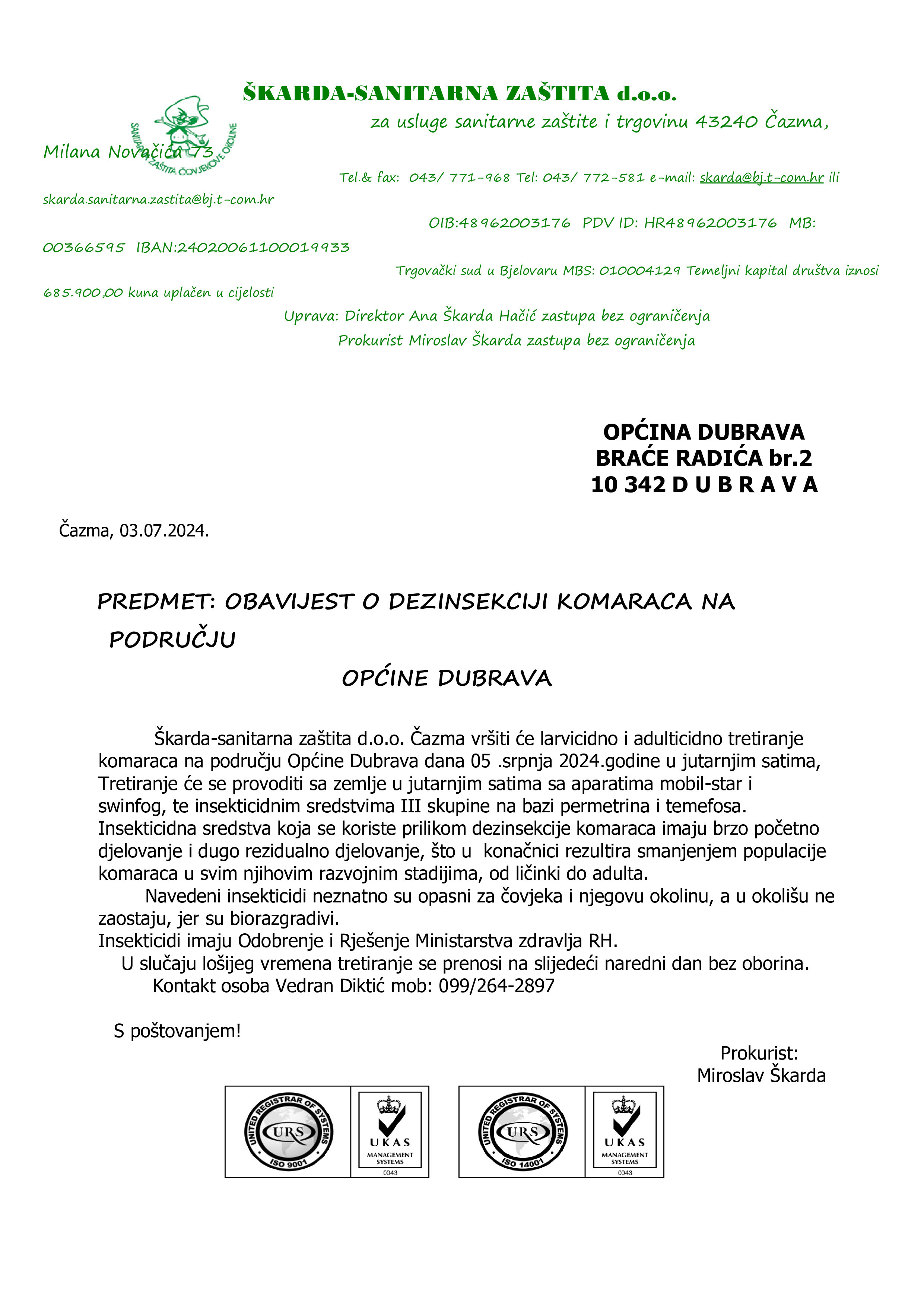 Obavijest kom.Dubrava P 3 20241