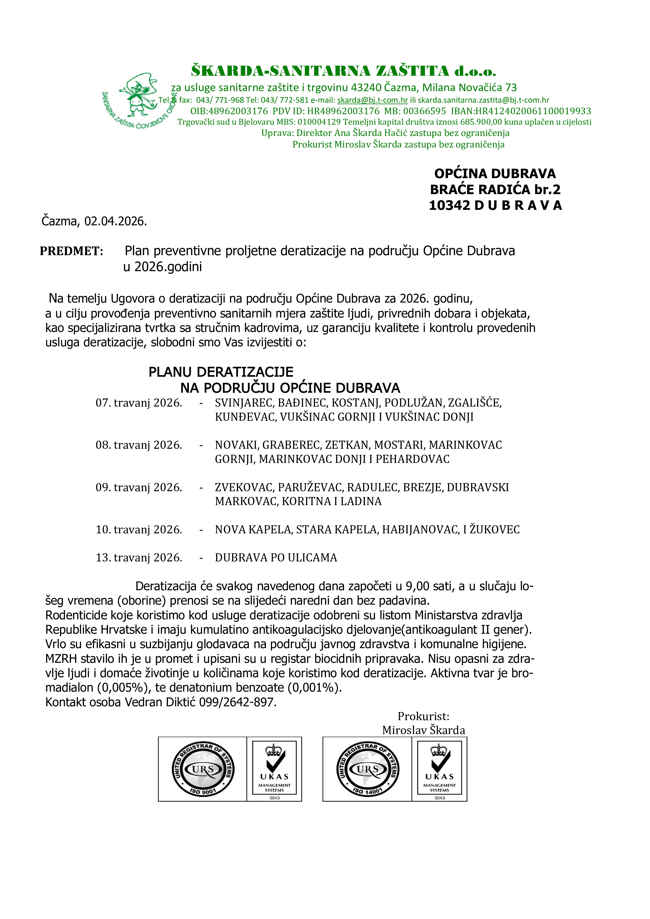 Plan der. Dubrava P 2026